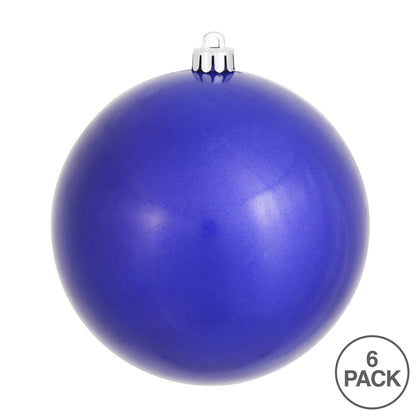 Vickerman 4" Cobalt Candy Ball Ornament 6 per Bag