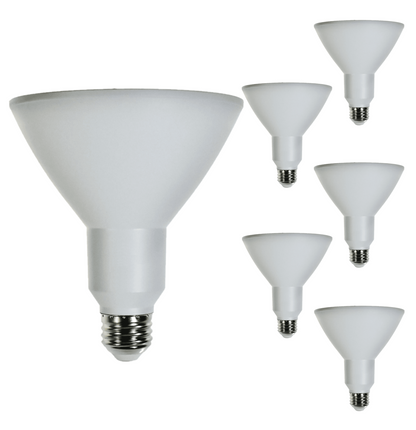 Damar PAR38 LED Flood Light Bulb 12.5W E26 Medium Base 3000K Soft White Ideal for Track & Recessed Spot Light Bulbs 120V 1200 Lumens Dimmable White Finish Pack of 6