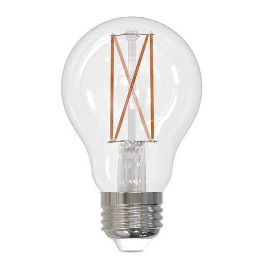 Bulbrite 8.5 Watt Dimmable Clear Filament A19 Medium (E26) LED Light Bulb - 800 Lumens, 3000K, and 90 CRI