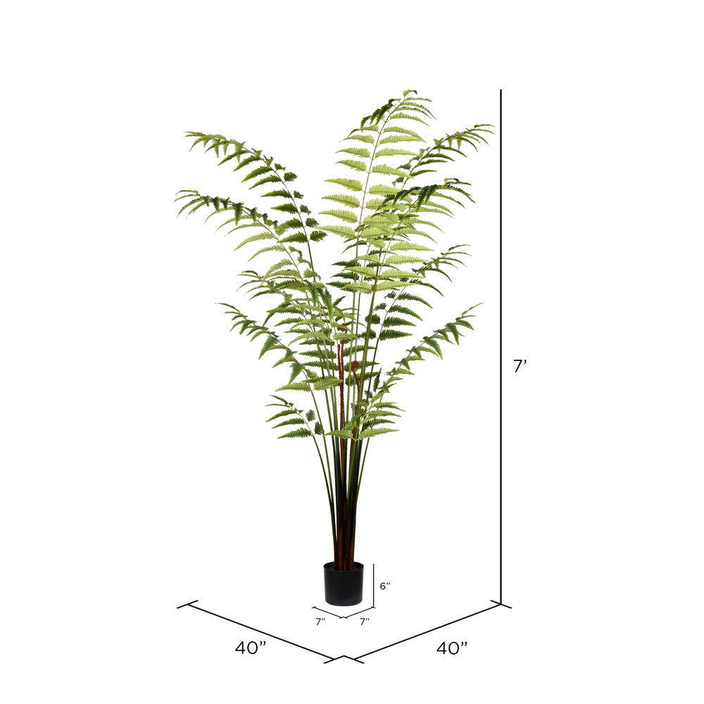 Vickerman 7' Artificial Potted Leather Fern.