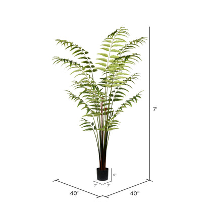 Vickerman 7' Artificial Potted Leather Fern.
