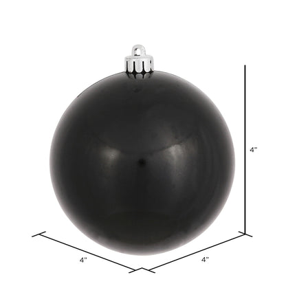 Vickerman 4" Black Candy Ball Ornament 6 per Bag