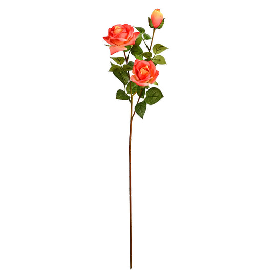 Vickerman 29" Artificial Coral Real Touch Rose Spray. Includes 3 sprays per pack.