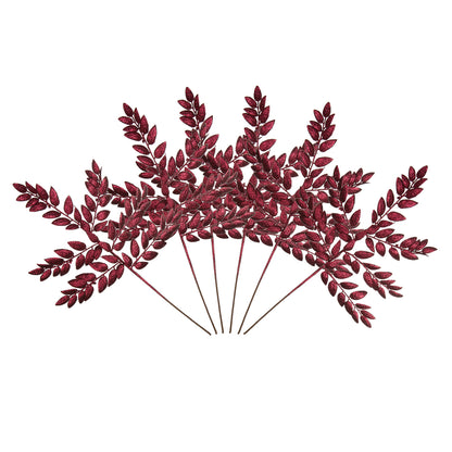Vickerman 22" Burgundy Glitter Honey Locust Artificial Christmas Spray. Includes 6 sprays per pack.