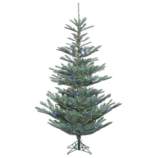 Vickerman 7.5' Alberta Blue Spruce Artificial Christmas Tree Multi-colored Dura-Lit LED lights