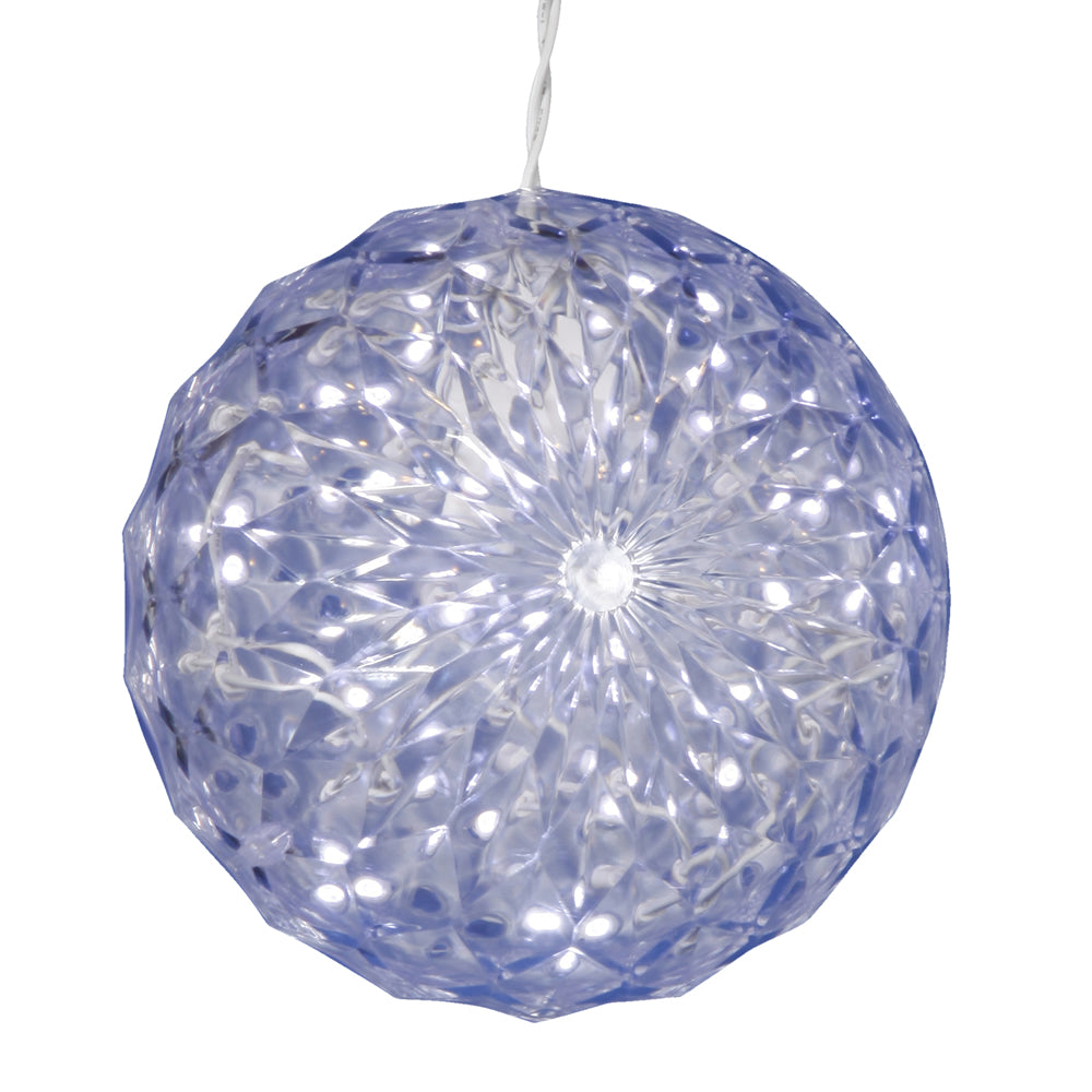 Vickerman 6" Crystal Ball Christmas Ornament with 30 Cool White LED Lights