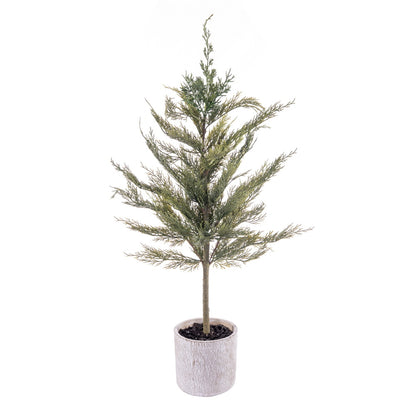 Vickerman 34" Artificial Green Cedar Sapling Potted.