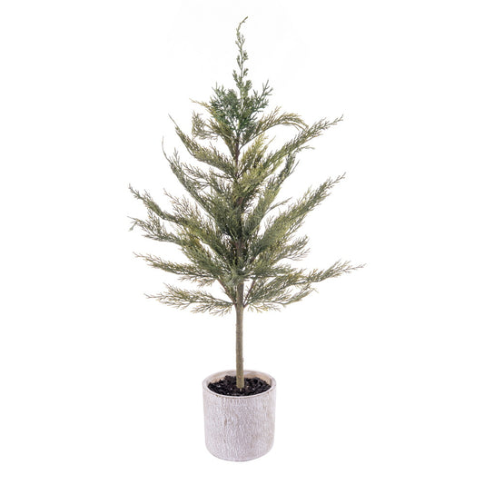 Vickerman 34" Artificial Green Cedar Sapling Potted.