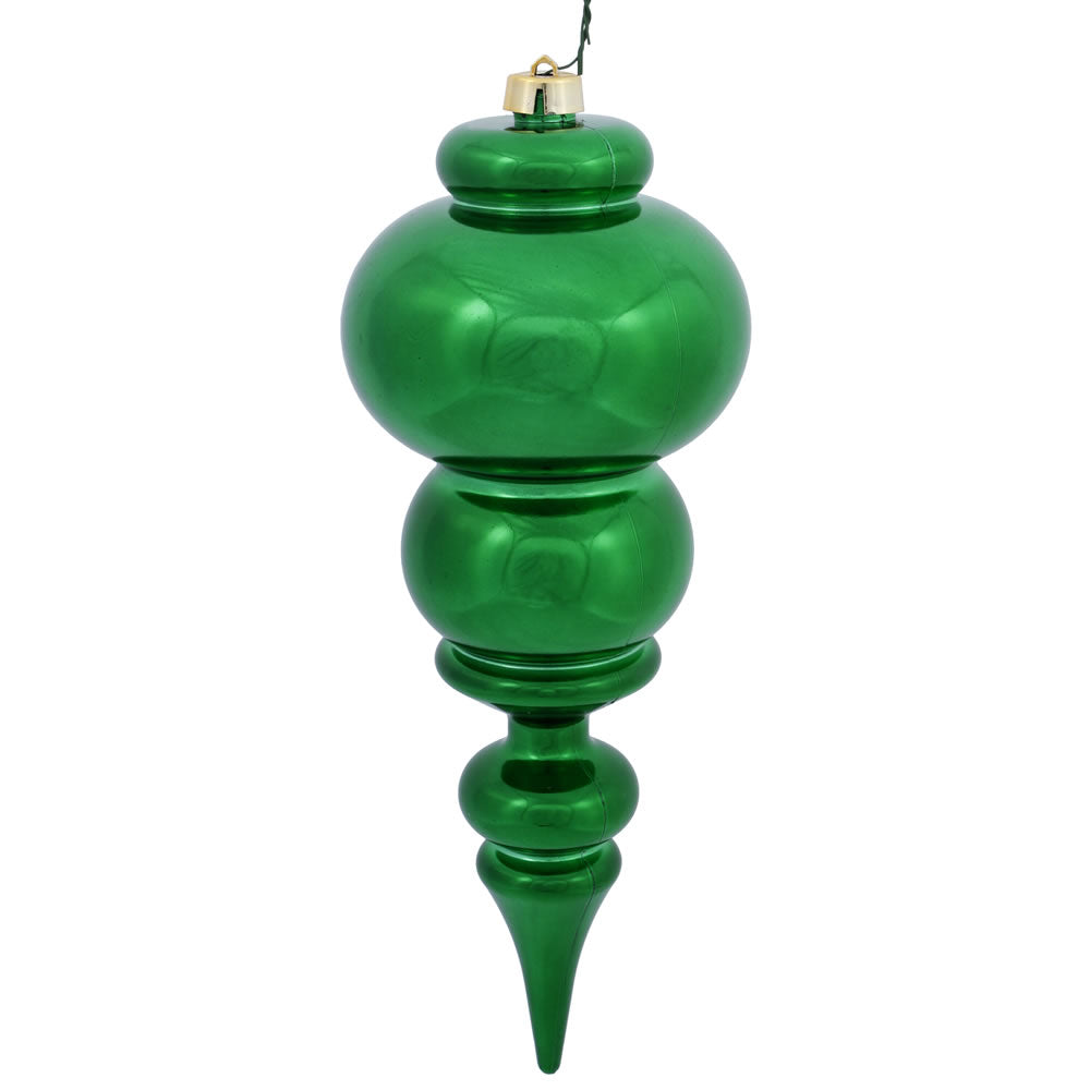 Vickerman 14" Green Shiny Finial Ornament