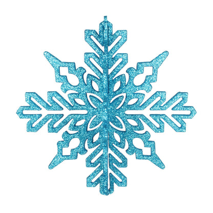 Vickerman 9" Turquoise 3D Glitter Snowflake Christmas Ornament Pack of 2