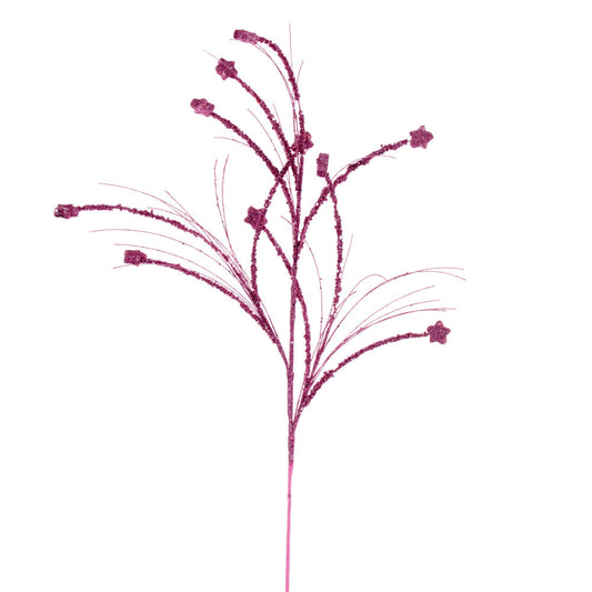 Vickerman 36" Pink Mini Star Glitter Spray 6 per bag.