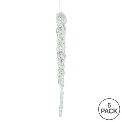 Vickerman 12" Clear Acrylic Icicle Christmas Ornament. 6 per box.