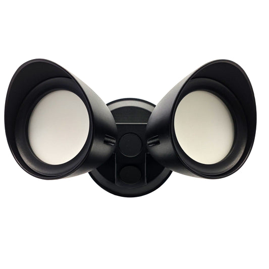 Bulbrite 773701 Wired Outdoor 2-Head LED Security Flood Light, Black