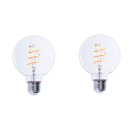 BULBRITE LED G25 MEDIUM SCREW (E26) 4W DIMMABLE FILAMENT LIGHT BULB 2200K/AMBER 40W INCANDESCENT EQUIVALENT 2PK (776512)