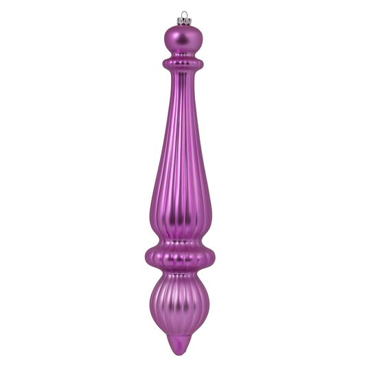 Vickerman 14" Orchid Matte Finial Drop Christmas Ornament UV Treated with Drilled and Wired Cap 2 per bag