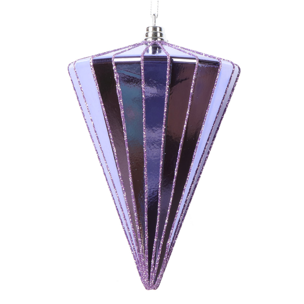 Vickerman 6" Shiny Lavender Cone Ornament 3 per bag.