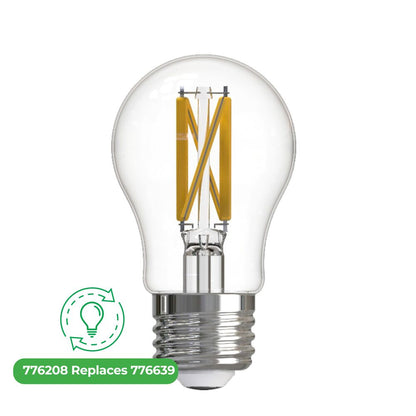 Bulbrite LED Filament 7.6 Watt Dimmable A15 Light Bulb with Clear finish and Medium (E26) Base - 2700K Warm White Light, 800 Lumens