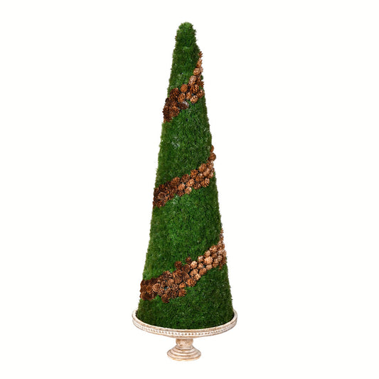 Vickerman 36" Artificial Cone Shape Cedar Tree with Resin Stand.