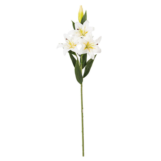 Vickerman 36'' Artificial White and Yellow Real Touch Lily Spray. Includes 2 sprays per pack.