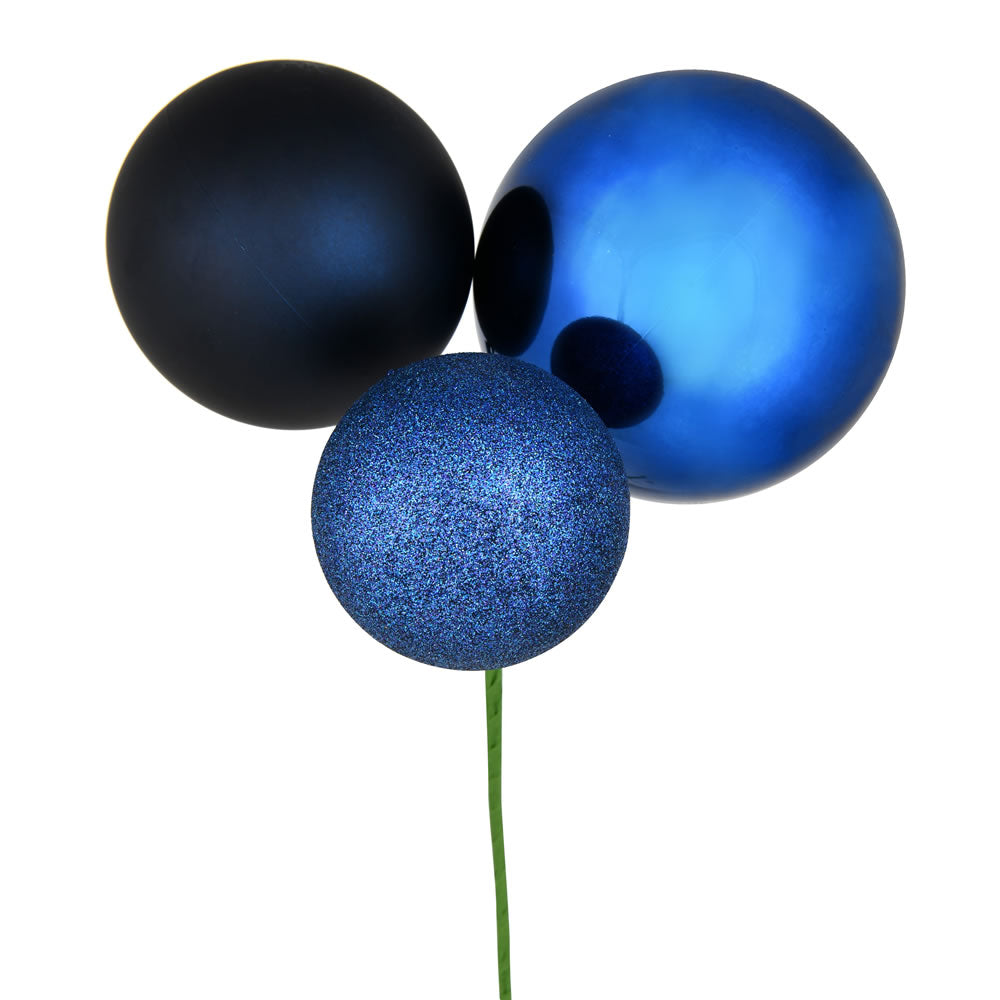 Vickerman 18 Midnight Blue Ball Ornament Christmas Pick Pack Of 2 vickerman-18-midnight-blue-ball-ornament-christmas-pick-pack-of-2