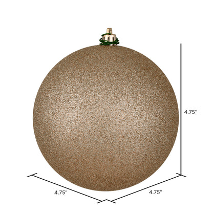 Vickerman 4.75" Oat Glitter Ball Ornament 4 per Bag