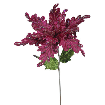 Vickerman 31" Mauve Velvet Poinsettia Artificial Christmas Pick 3 per Bag
