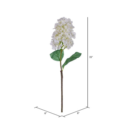 Vickerman 34" Artificial White Cone Hydrangea Spray. 2 Stems In A Bag.