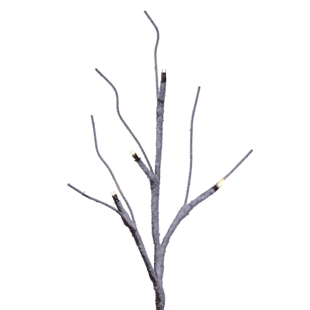 Vickerman 2' Brown Frosted Twig Tree Battery Operated Warm White 3mm Wide Angle LED lights.