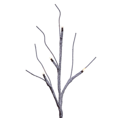 Vickerman 2' Brown Frosted Twig Tree Battery Operated Warm White 3mm Wide Angle LED lights.