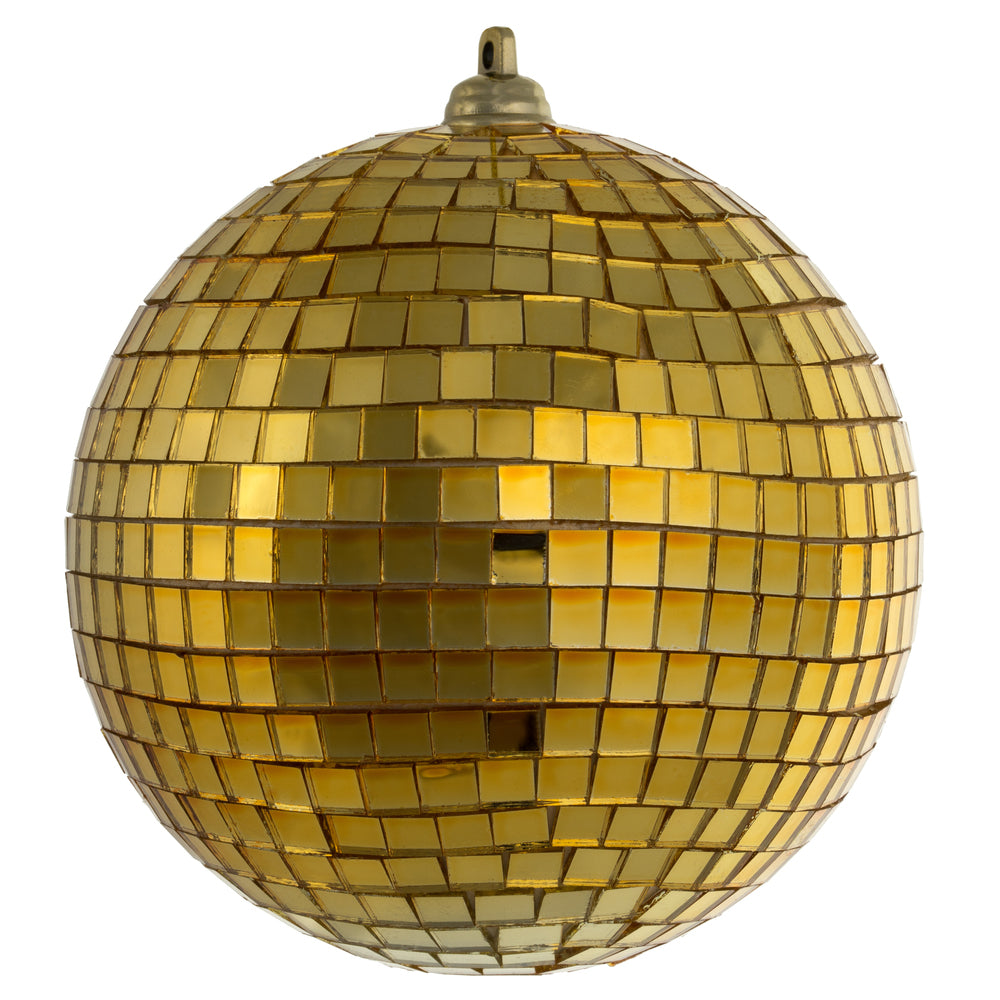 Vickerman 4" Gold Mirror Ball Ornament  6 per Bag