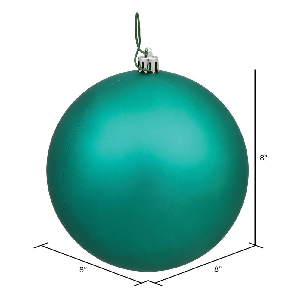 Vickerman 8" Teal Matte Ball Ornament