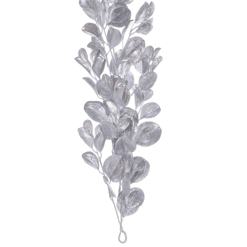Vickerman 6' Silver Artificial Dogwood Glitter Garland.