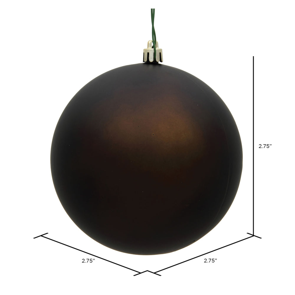 Vickerman 2.75" Chocolate Matte Ball Ornament 12 per Bag