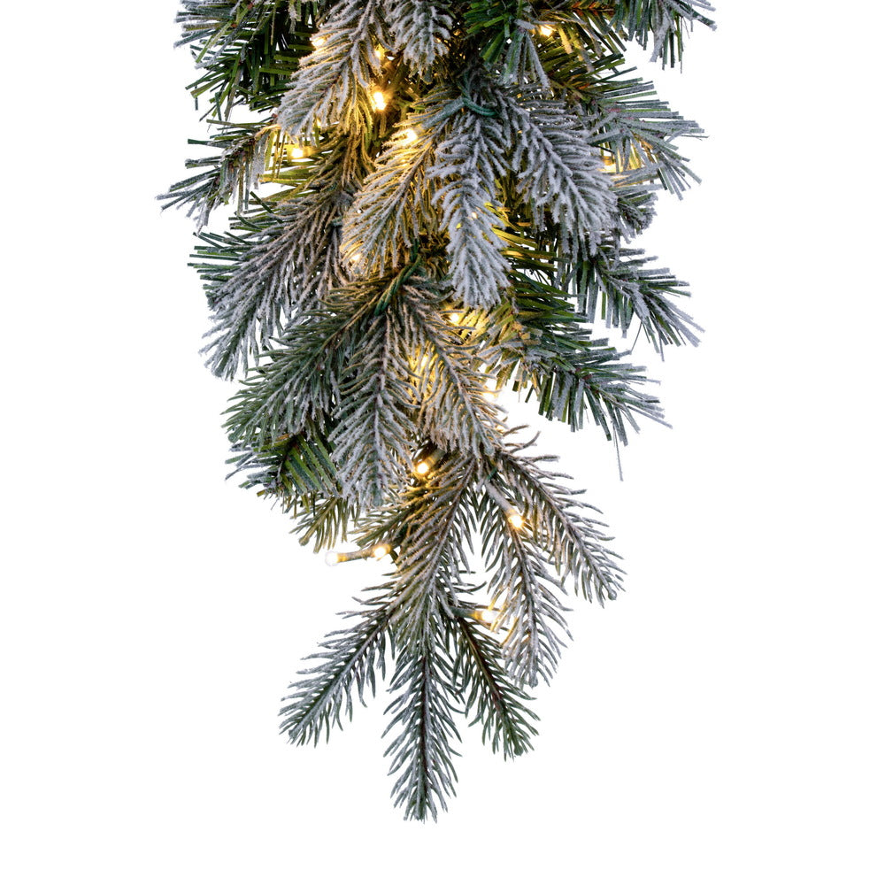 Vickerman 48" Frosted Douglas Fir Artificial Teardrop with Warm White LED Lights.