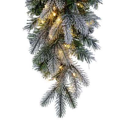 Vickerman 48" Frosted Douglas Fir Artificial Teardrop with Warm White LED Lights.
