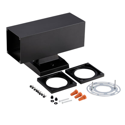 ASD Lighting BULB Square Outdoor Wall Cylinder, Up and Downlight Fixture, 120V, 60W Max, 11.81", 50°, Black Finish