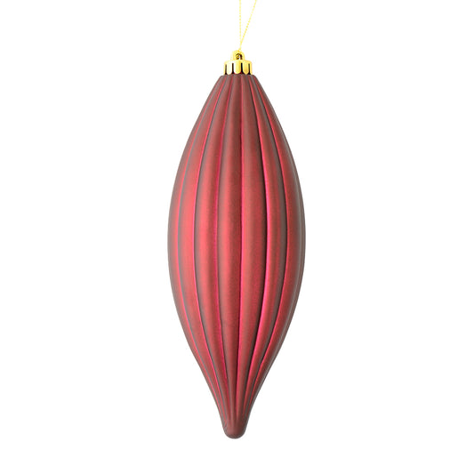 Vickerman 8" Wine Matte Line Finial Ornament Pack of 4