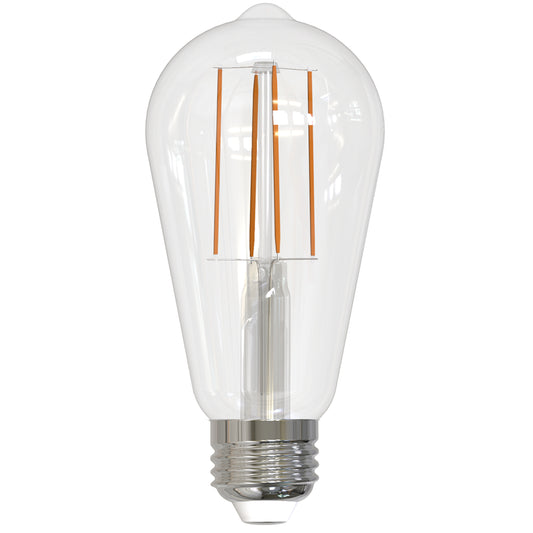 Bulbrite 7 Watt Dimmable Clear ST18 LED Light Bulbs with Medium (E26) Base, 3000K Soft White Light, 800 Lumens