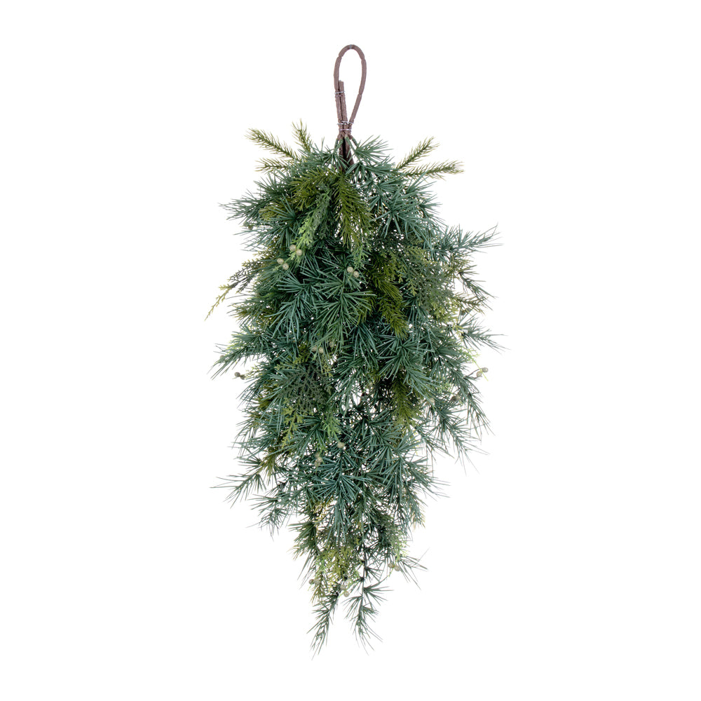 Vickerman 30" Artificial Mixed Fern Cedar TearDrop