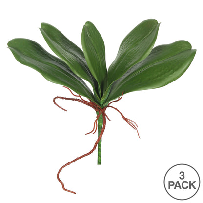 Vickerman 9" Artificial Real Touch Green Orchid Leaves Set of 3