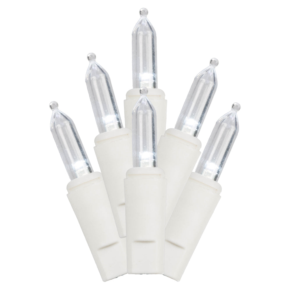 Vickerman 50 LED Cool White Dura-Lit Light on White Wire, 37' Christmas Light Strand