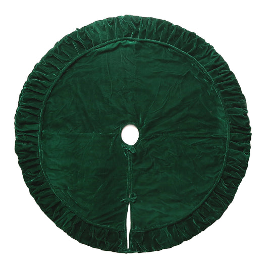 Vickerman 84" plush Emerald Green velvet Christmas tree skirt