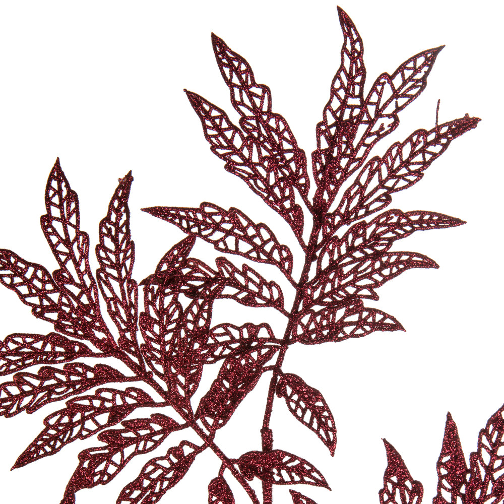 Vickerman 22" Burgundy Glitter Sumac Artificial Christmas Spray. Includes 6 sprays per pack.