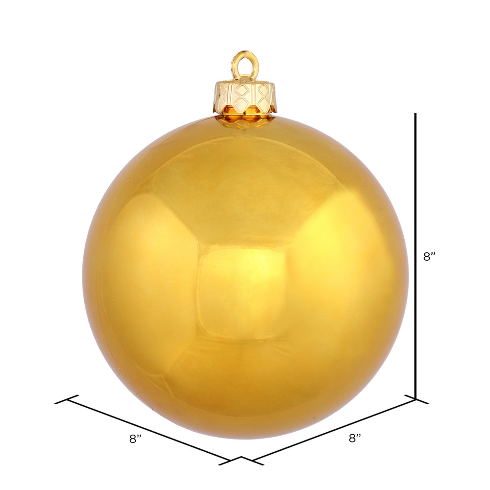 Vickerman 8" Antique Gold Shiny Ball Ornament