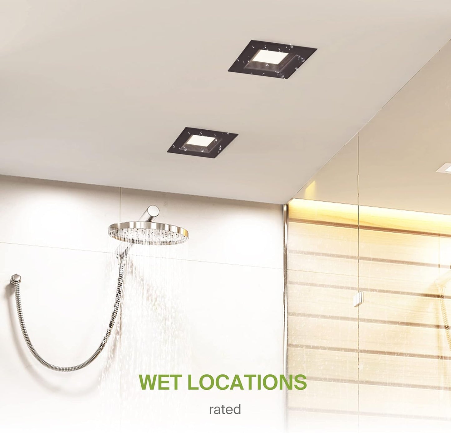 ASD Lighting LED Square Downlight Retrofit Kit 4" 8.6W 120V CCT Selectable 2700/3000/3500/4000/5000K Dimmable PC, Baffle Trim, Oil Rubbed Bronze UL 6pack