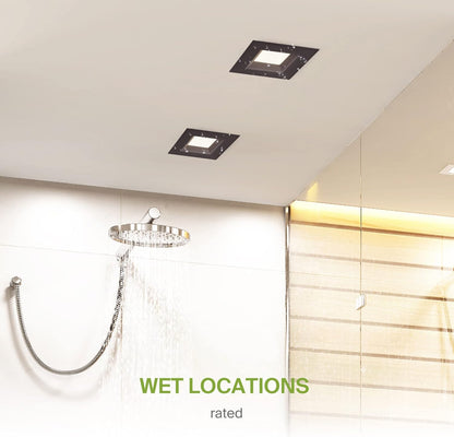 ASD Lighting LED Square Downlight Retrofit Kit 4" 8.6W 120V CCT Selectable 2700/3000/3500/4000/5000K Dimmable PC, Baffle Trim, Oil Rubbed Bronze UL 6pack