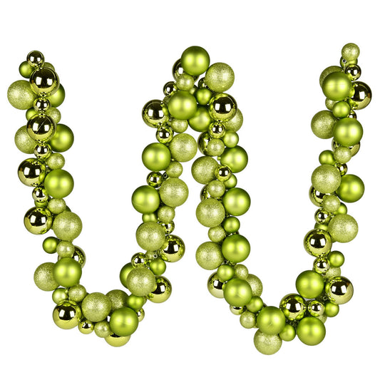 Vickerman 6' Lime Assorted Ornament Ball Christmas Garland