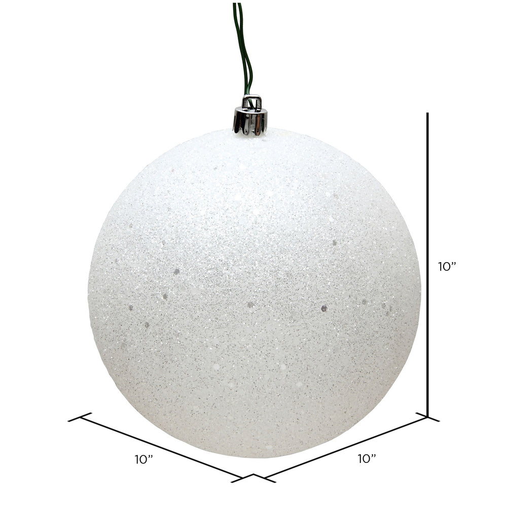 Vickerman 10" White Sequin Ball Ornament