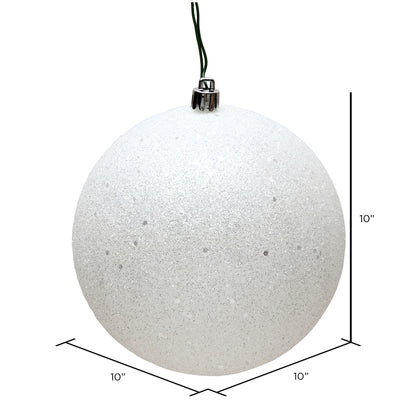 Vickerman 10" White Sequin Ball Ornament