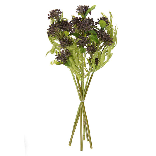 Vickerman 14" Blackberry Purple Artificial Wild Berry and Green Fern Bundle 2 per bag.